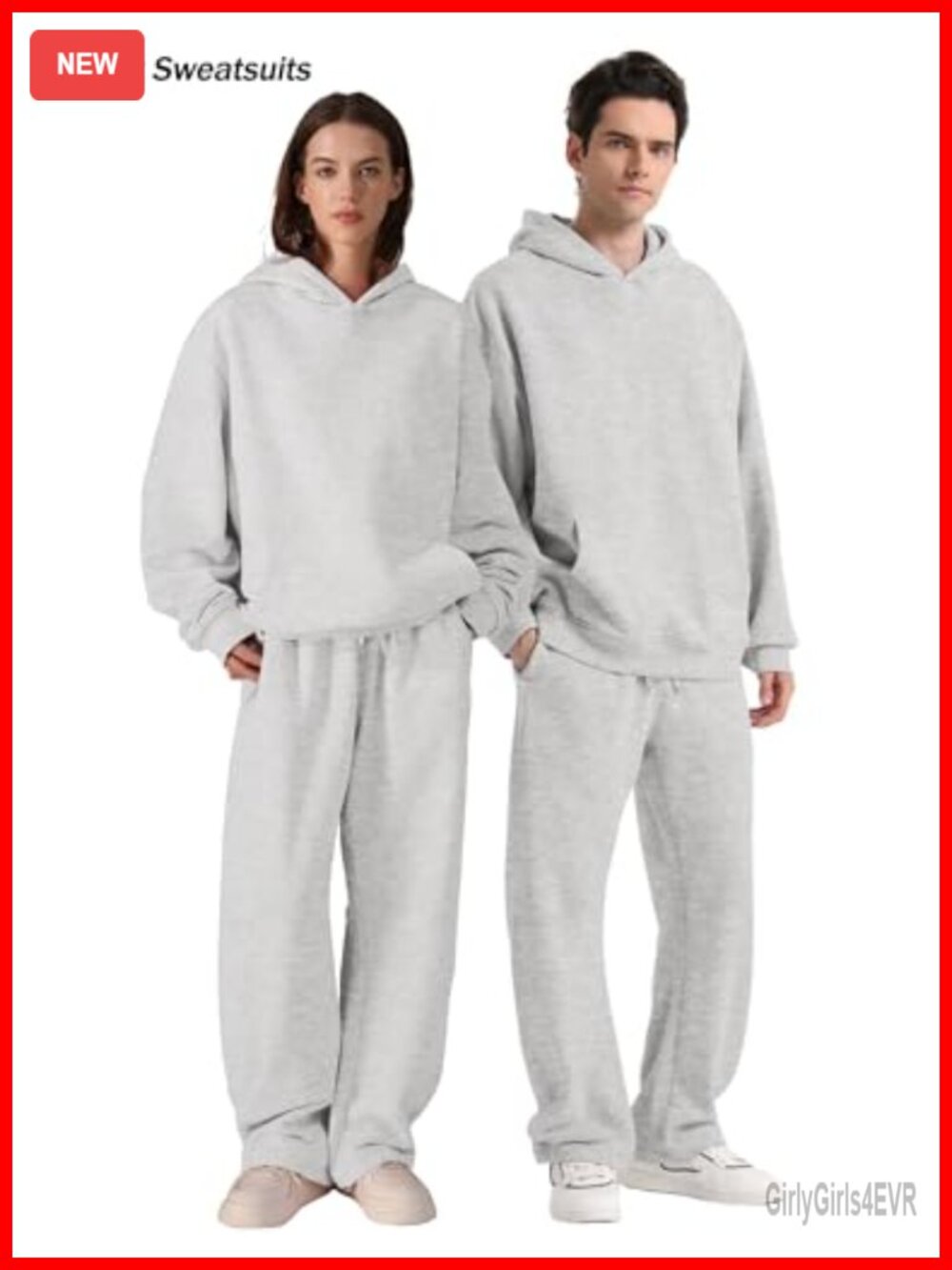 Super Soft Cotton Fleece Wide Leg Sweatpants Baggy Joggers with Pockets - Picture 4 of 6